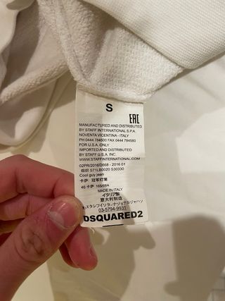 Sudadera Dsquared2 Blanca Hoja Azul