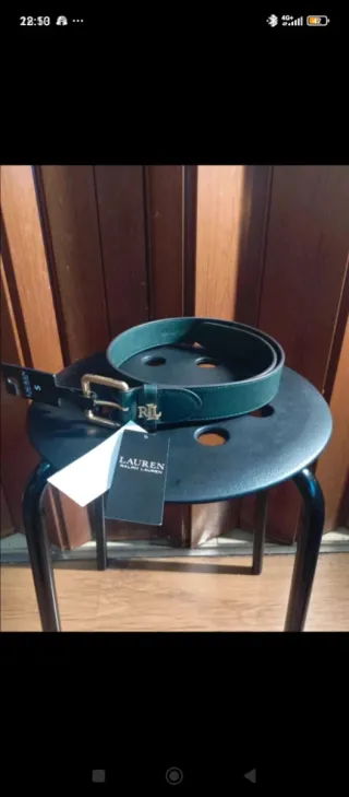 Cinturón Ralph Lauren Mujer Verde Dorado