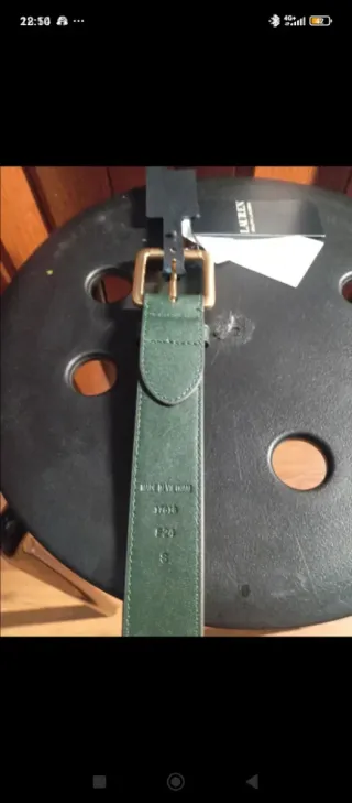 Cinturón Ralph Lauren Mujer Verde Dorado