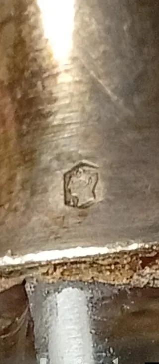 Botella de cristal y plata siglo XIX