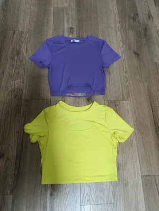Conjunto 2 Camisetas Cortas Morado y Amarillo