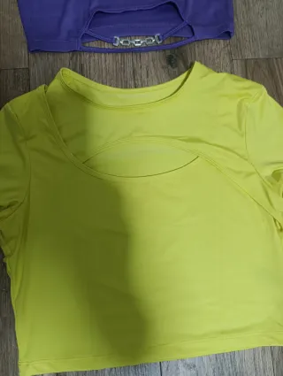 Conjunto 2 Camisetas Cortas Morado y Amarillo