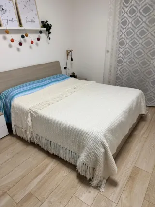 Coperta di lana matrimoniale con frange 230 x 230