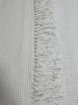 Coperta di lana matrimoniale con frange 230 x 230