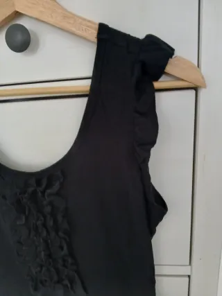 Vestido negro y verde tirantes. Talla M