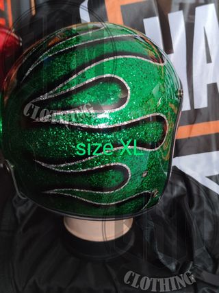 Casco flames green XL