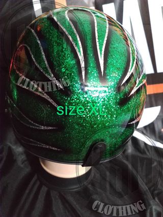 Casco flames green XL