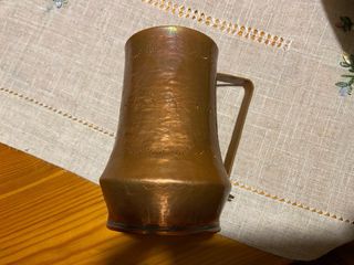 Teiera e 5 boccali in rame