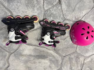 Patines y casco para niña