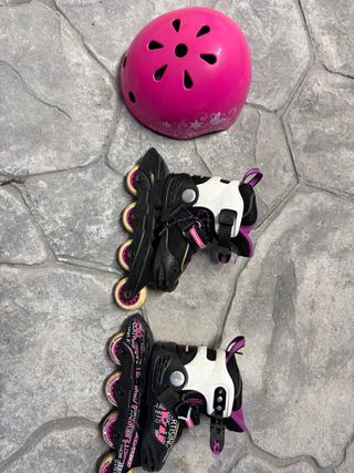Patines y casco para niña
