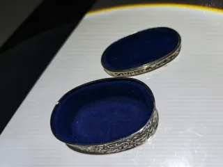 Joyero Vintage Plateado Ovalado