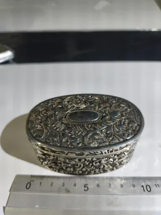 Joyero Vintage Plateado Ovalado