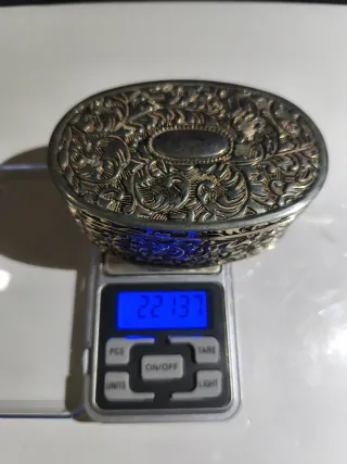 Joyero Vintage Plateado Ovalado