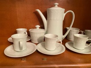 Juego de tazas de porcelana blanco