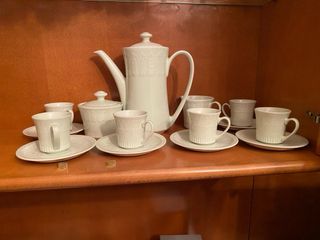 Juego de tazas de porcelana blanco