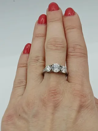 Anello Argento 925 Regolabile Zirconi