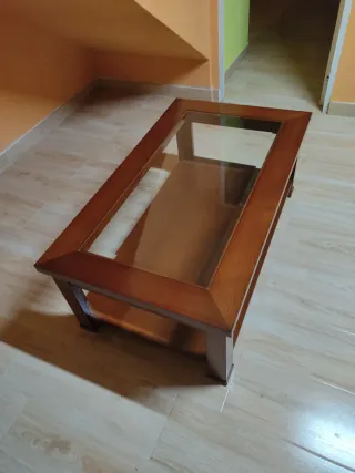 Mesa de centro madera y cristal