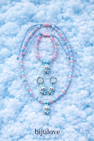Conjunto de pulsera y collar Labubu