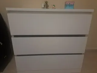 Cómoda Malm 3 Cajones blanca