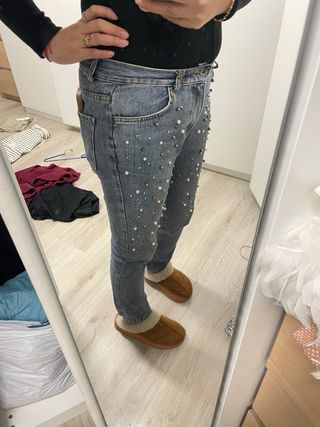 Vaqueros Calzedonia con Perlas y Diamantes