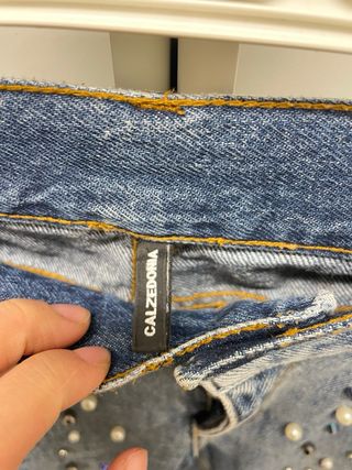Vaqueros Calzedonia con Perlas y Diamantes