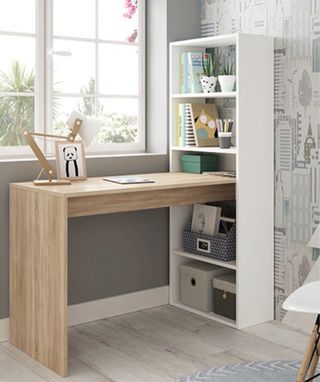 Escritorio y Estantería Madera