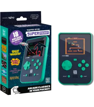 Taito Super Pocket Consola Retro Verde/Azul