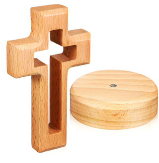 12CM CRUZ DE MADERA PARA REZO CON BASE DE 7×12CM