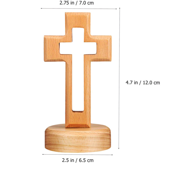 12CM CRUZ DE MADERA PARA REZO CON BASE DE 7×12CM