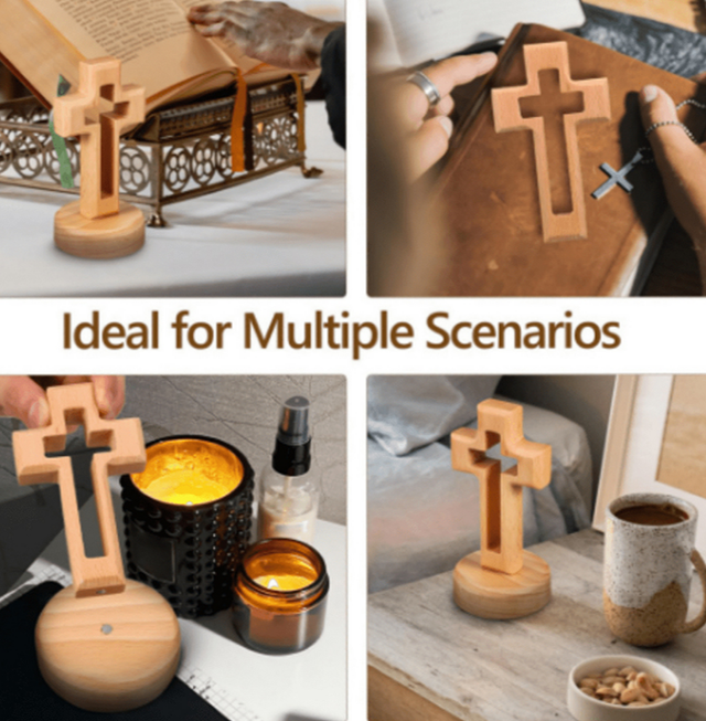 12CM CRUZ DE MADERA PARA REZO CON BASE DE 7×12CM