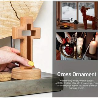 12CM CRUZ DE MADERA PARA REZO CON BASE DE 7×12CM