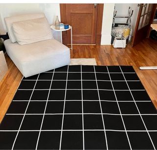 Tappeto a Quadri Bianco e Nero