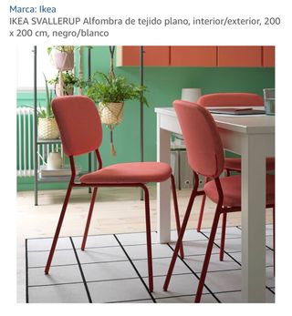 Tappeto a Quadri Bianco e Nero