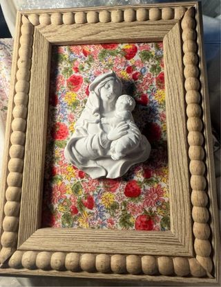 Cuadro Virgen Familia Flores Liberty