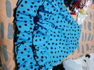 Falda flamenca lunares azul
