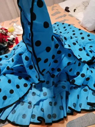 Falda flamenca lunares azul
