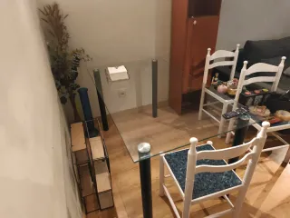 Mesa de cristal y metal. Por mudanza este finde