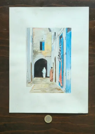 Acuarela Escena Étnica