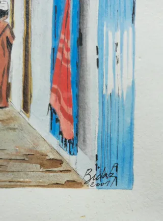 Acuarela Escena Étnica