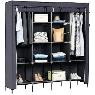 Armario Vestidor Gris Tela 170x167x45 Cm NUEVO