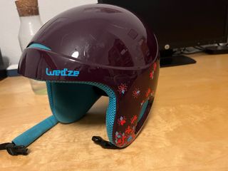 Casco esquí niña Wedze morado flores 53-56 cm