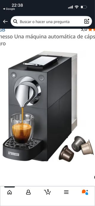 Cafetera Cremesso Automática Cápsulas