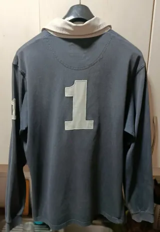 Polo Hackett London Manga Larga Azul