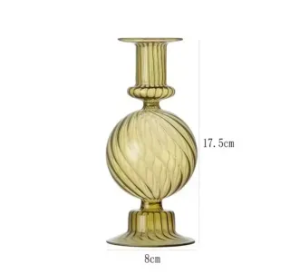 Jarrón de cristal verde