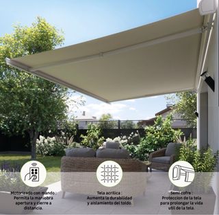 Toldo eléctrico con sensor de viento