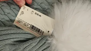 Gorro y braga Pepa tejido pompón blanco