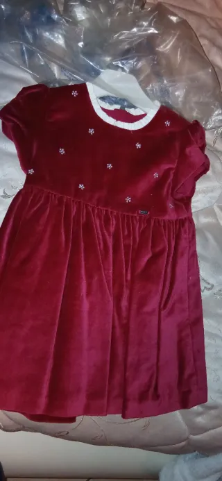 Vestito velluto rosso bimba