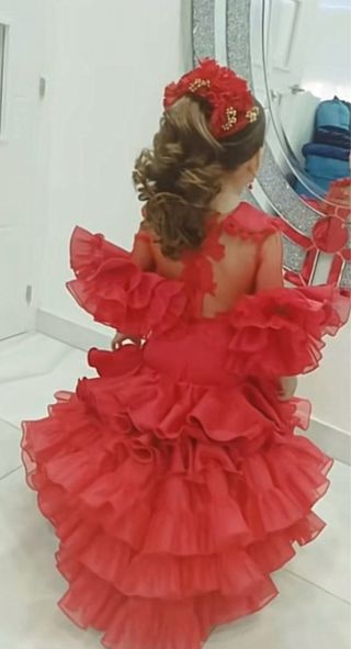 Vestido Flamenca Niña Rojo