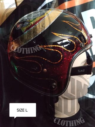 Casco custom teschio e carte da gioco