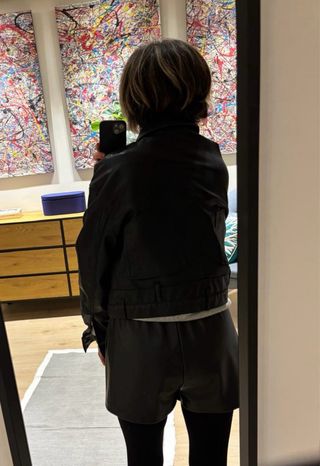 Chaqueta oversize piel sintética